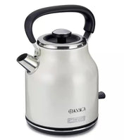 Ariete classic electric kettle in stainless steel with black handle and spout for home use