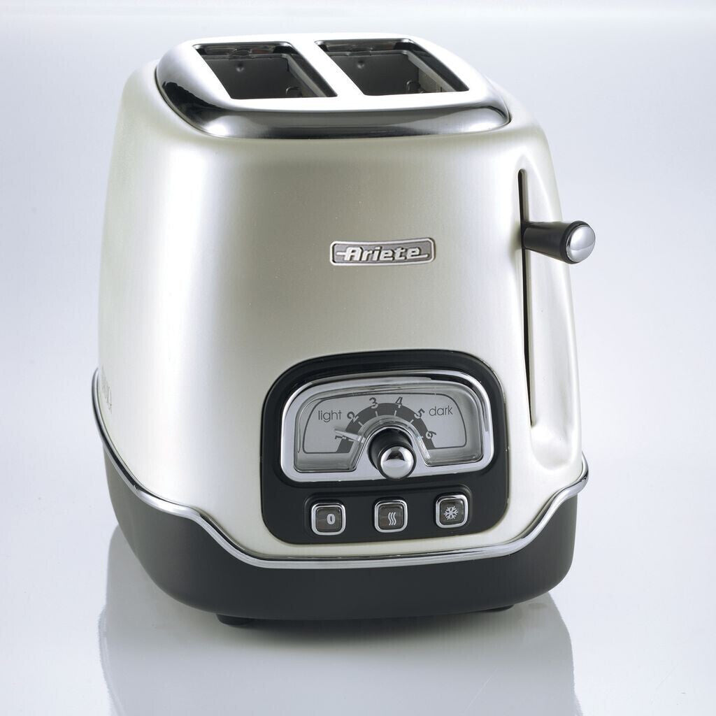 Ariete Classic Toaster - 2 Slices 3 Functions 6 Browning Levels - Pearl