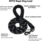 BYTO No Pull Dog Harness Set Reflective Strips 5ft Dog Lead Large Black
