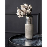 Hammered Silver Modern Aluminium Large Vase