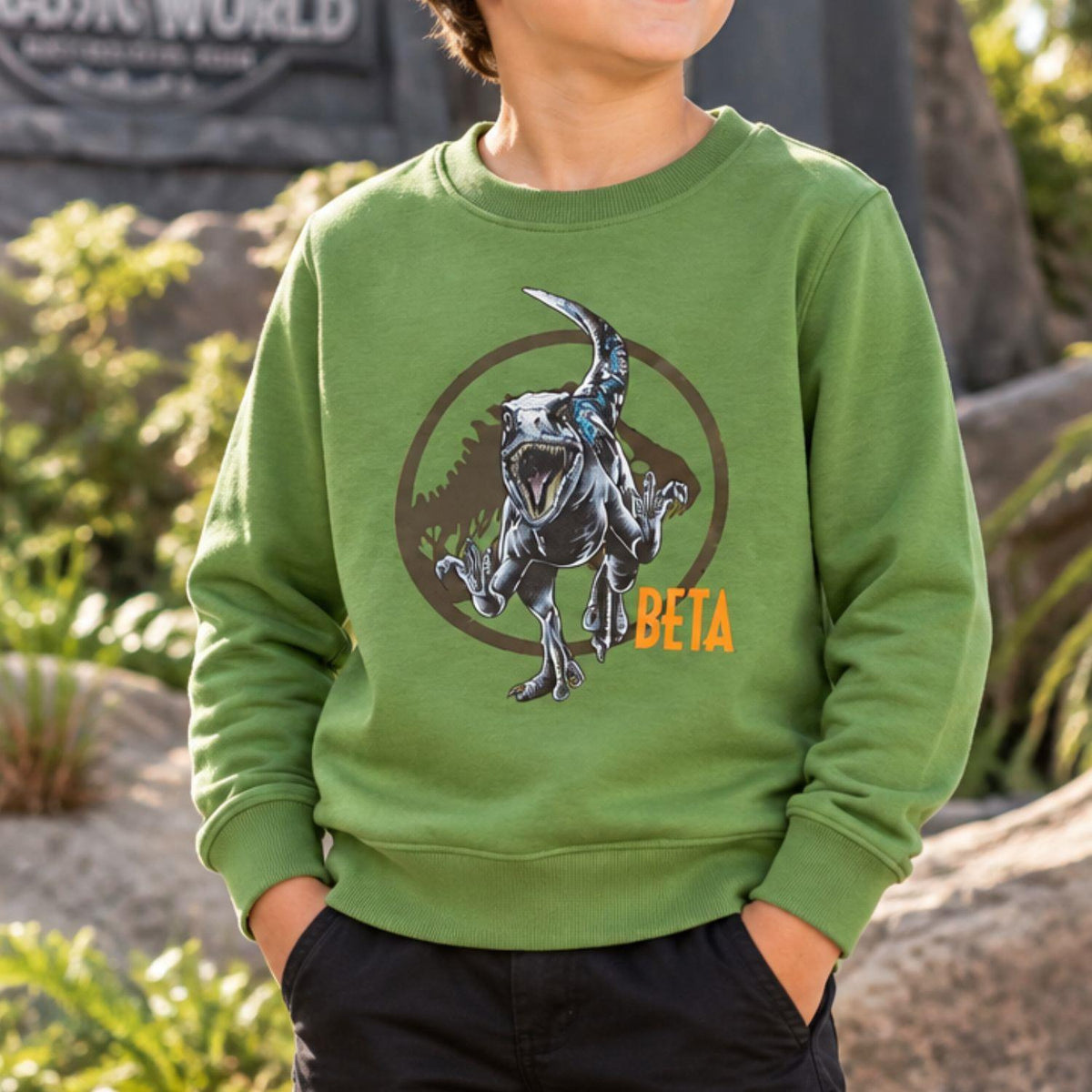 Kids'  Jurassic World 100% Cotton Sweatshirt Size 5-6 Years Green