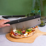DOLCE MARE Stainless Steel Pizza Cutter Rocker Blade with Black Handle