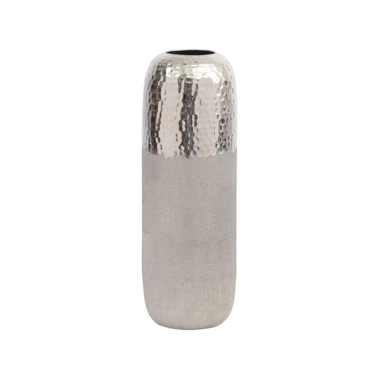 Hammered Silver Modern Aluminium Large Vase