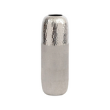 Hammered Silver Modern Aluminium Large Vase