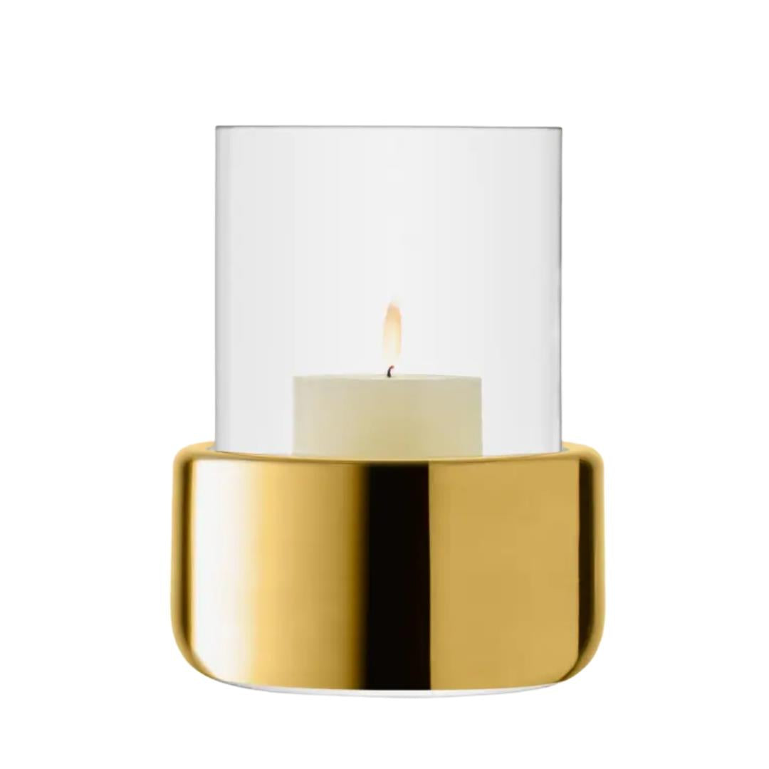 LSA International Aurum Lantern Vase Height 20cm Clear and Gold