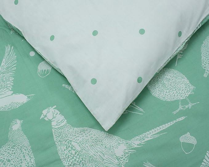 Creative Cloth Moorland Birds Superking Duvet Reversible Set Green