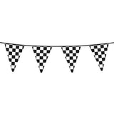 Chequered Racing Flag Party Bunting 6m Black and White
