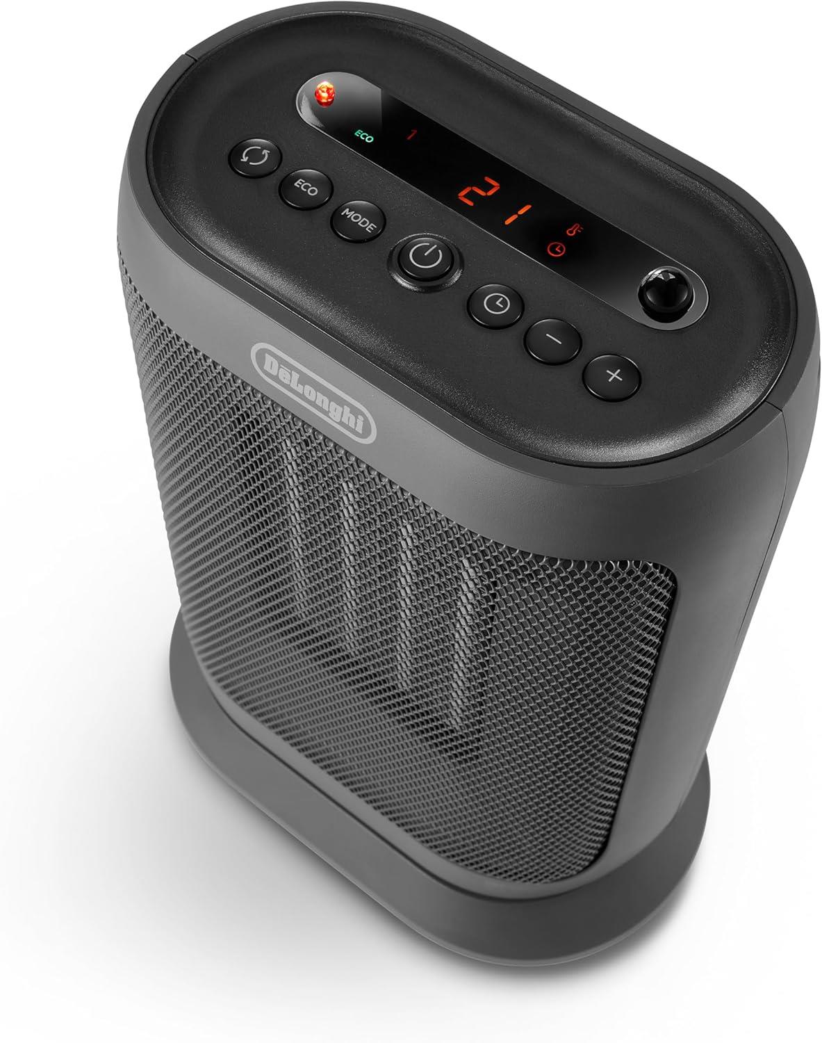 De'Longhi Capsule You & Me Portable Ceramic Fan Heater 2000W Black