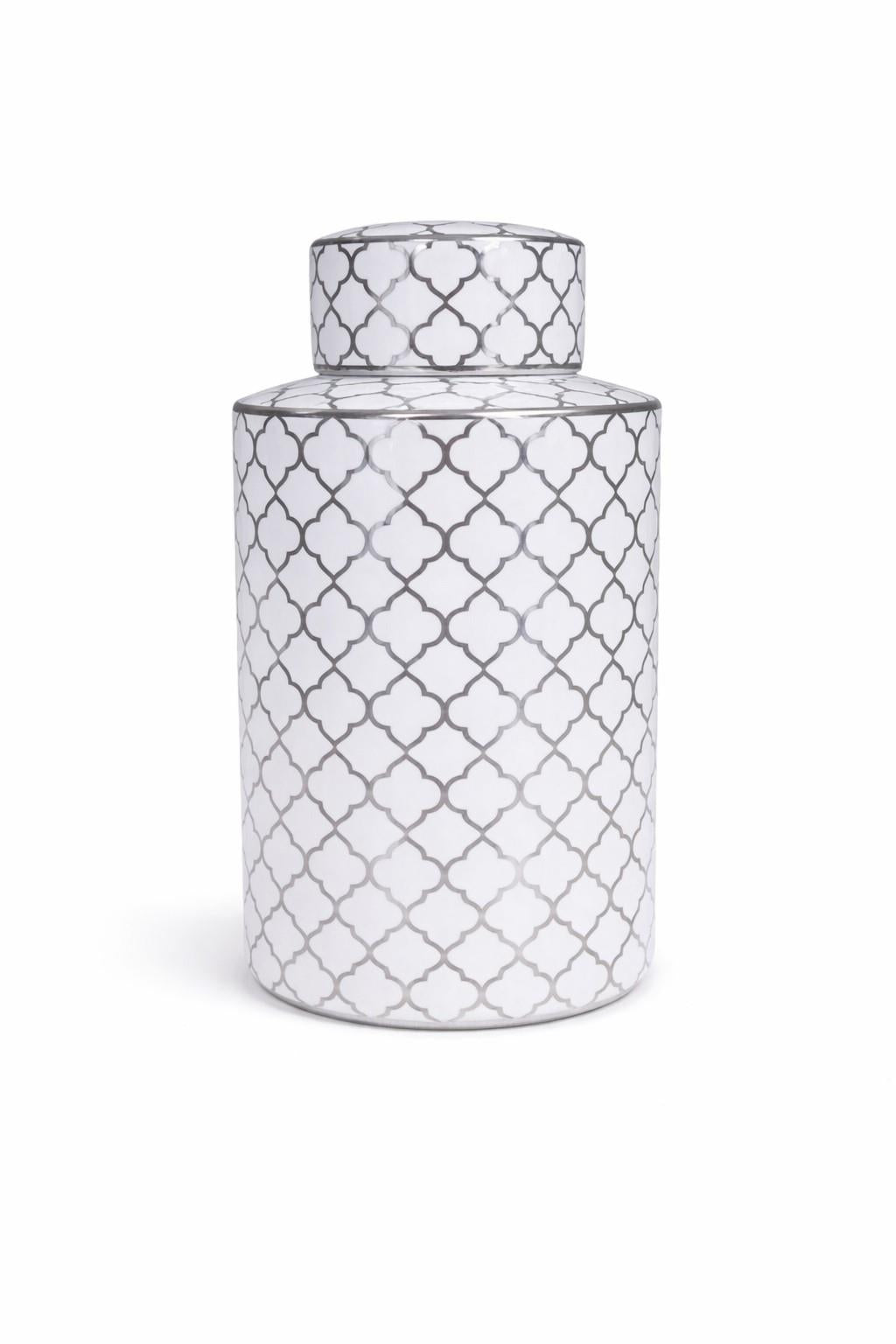Silver Baroque Style Decorative Jar Elegant Home Decor Approx 32cm