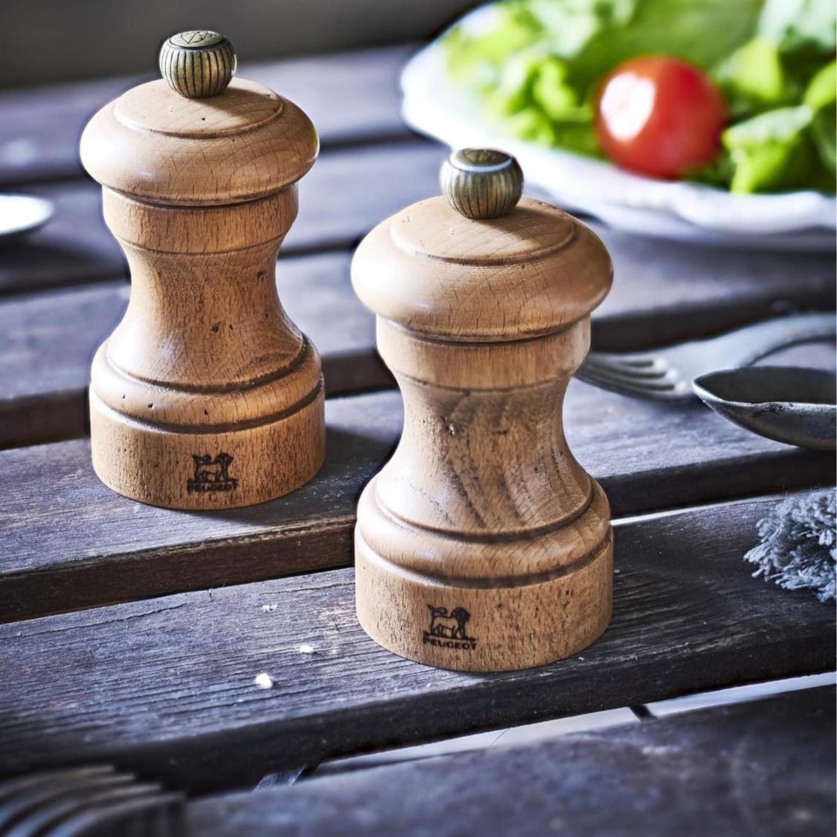 Peugeot Bistro Antique Salt Mill 10cm Aged Wood