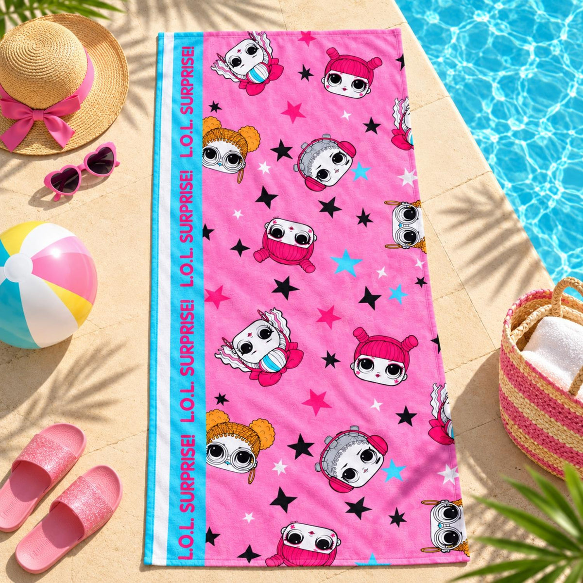 L.O.L. Surprise! Girls Beach Bath Towel 70 x 140 cm Pink