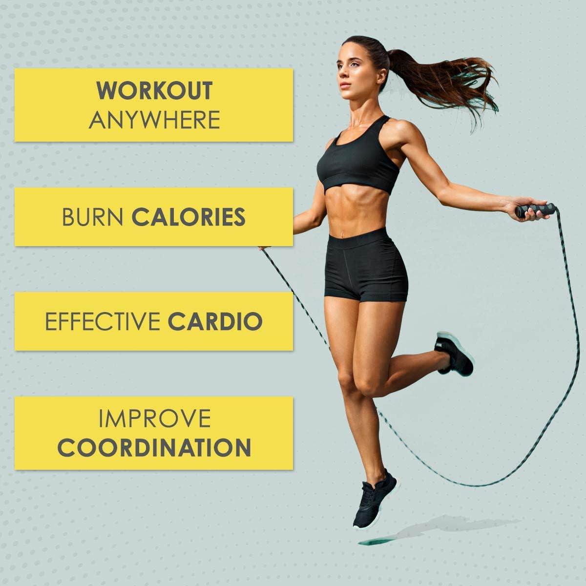 UBUNG Adjustable Skipping Rope with Foam Handles - Blue