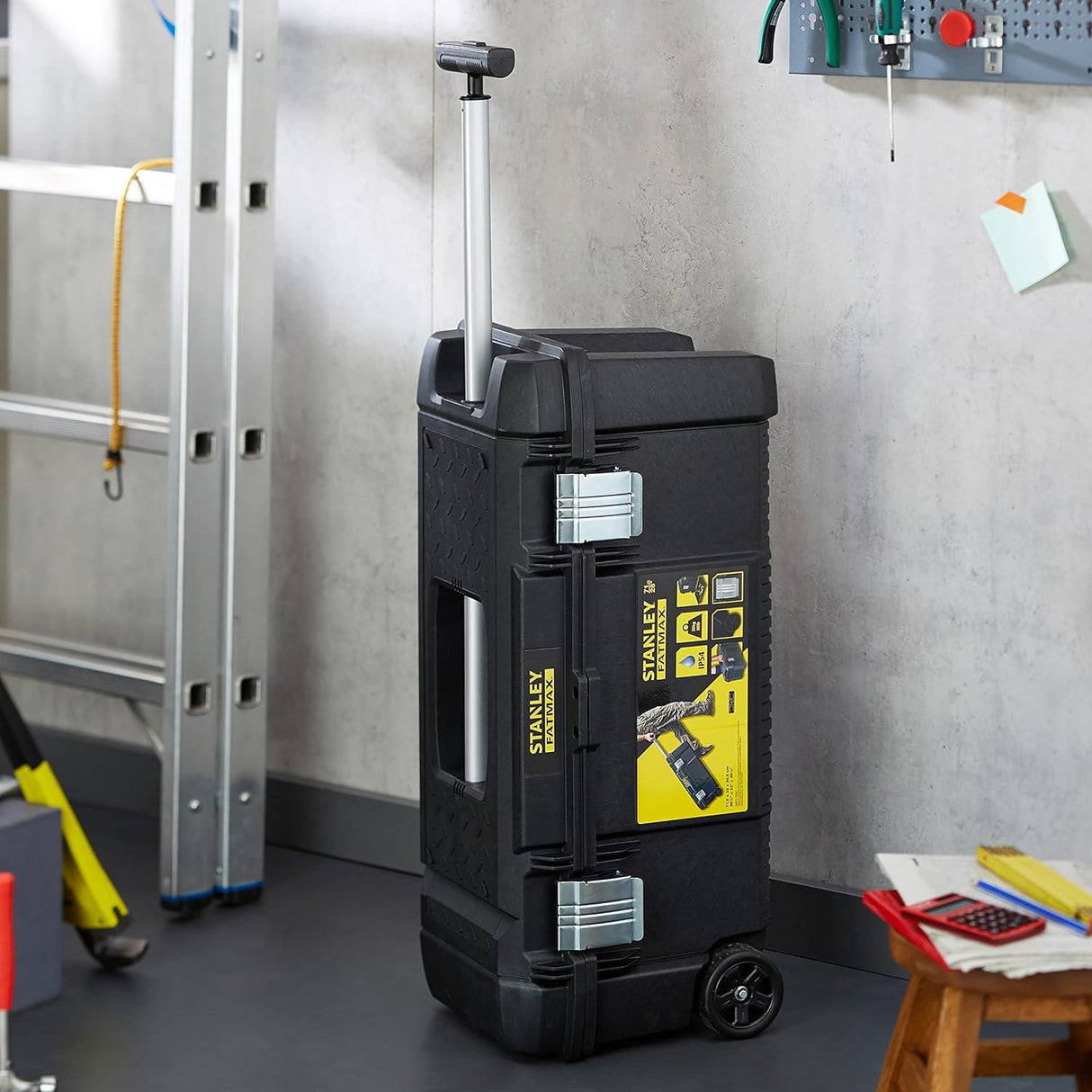 STANLEY FMST1-75761 Tool Box on Wheels with Pull Handle 28 Inch Black