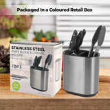 Kitchen Knife Block and Utensil Holder Storage Caddy Stainless Steel