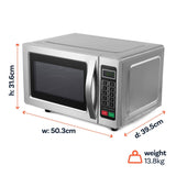 electriQ Freestanding 25L 1000W Flatbed Commercial Style Microwave Silver