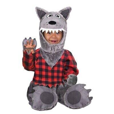 Infant Fancy Dress 9902583 Baby Wolf Deluxe Halloween Costume - 12-24 Months