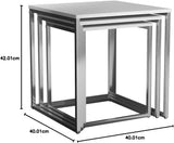 White Gloss Top Nest of 3 Tables with Chrome Frame