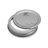 Ball jar lids replacement set with SureTight seal and metal screw bands for Mason jars