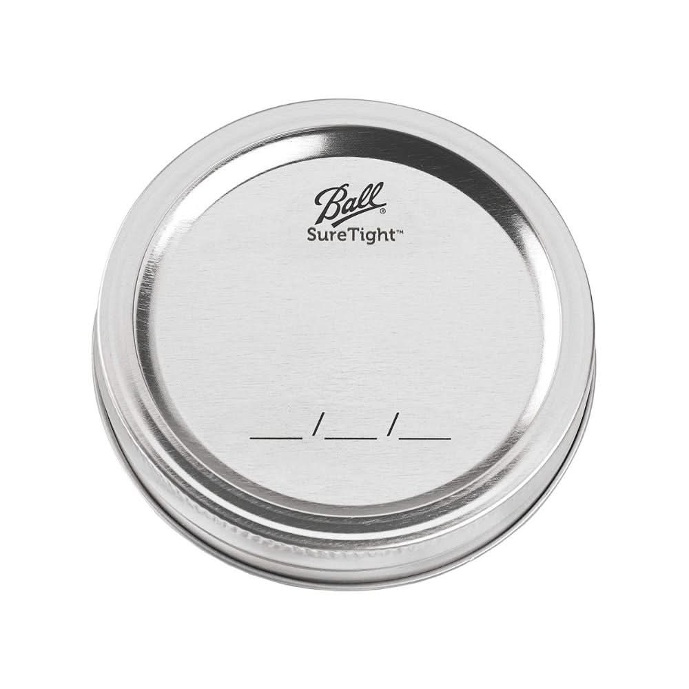 Ball jar lids replacement SureTight silver metal canning lid with date marking lines