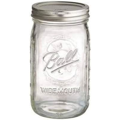 Ball wide mouth mason jars clear glass with metal screw lid for canning and storage