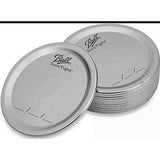 Ball SureTight wide mouth canning lids for Mason jars, silver metal lids stack