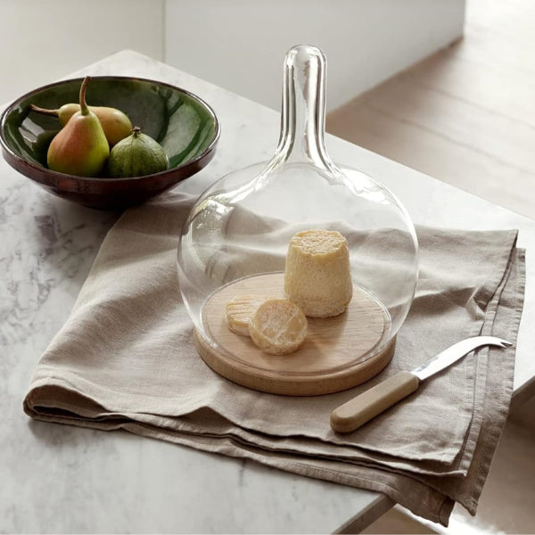 LSA Cloche Dome with Oak Base 19 x 25.5xm Clear