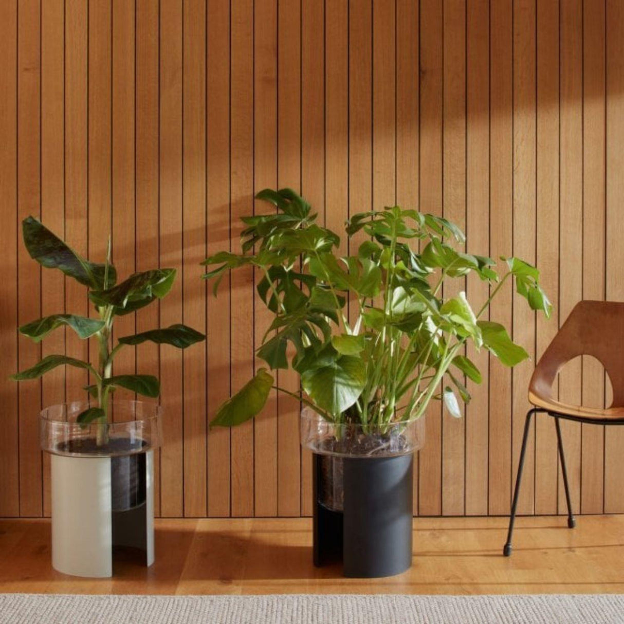 LSA Terrazza Planter H45cm Clear and Grey