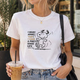 Women's Snoopy Short Sleeve T-Shirt 100% Cotton Size S White