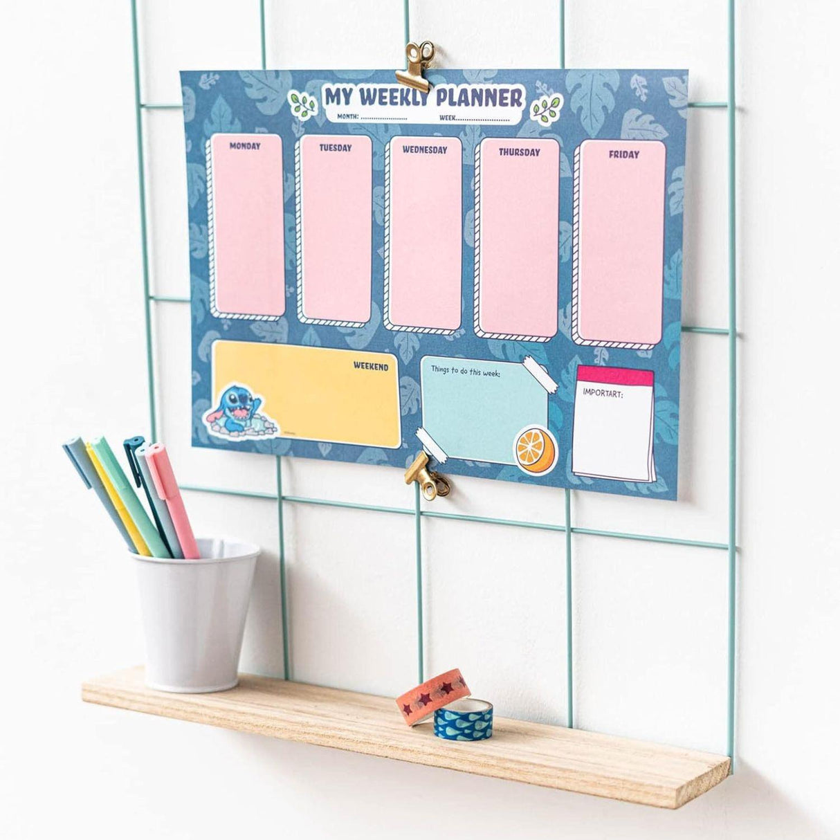 Disney Stitch A4 Weekly Planner Notepad