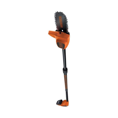 CLICKK Home Store cordless pole pruner with orange and black design for easy tree trimming