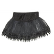 Womens Fancy Dress black lace petticoat skirt with sheer tulle and decorative lace trim