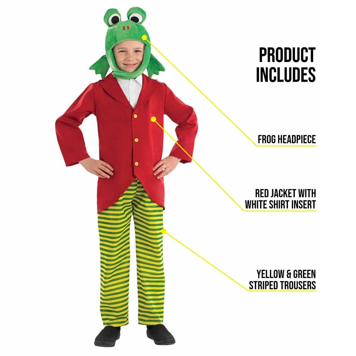 Boys Fancy Dress 4010-400L Boys Mr Frog Toad World Book Day Costume - L