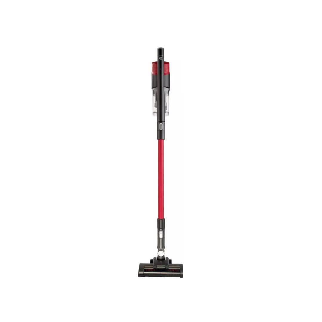 CLICKK Home Store cordless stick vacuum cleaner with red and black design for easy cleaning