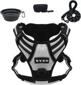 CLICKK Home Store no pull dog harness large with adjustable straps, reflective design, leash, collapsible bowl, and carrying pouch
