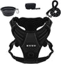 CLICKK Home Store no pull dog harness medium in black with leash, collapsible bowl, and waste bag dispenser