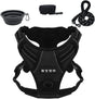 CLICKK Home Store no pull dog harness set with black harness, leash, collapsible bowl, and waste bag holder