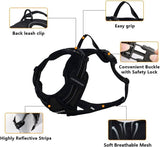 No pull dog harness set from CLICKK Home Store with back leash clip, easy grip, safety lock buckle, reflective strips, and breathable mesh