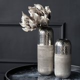 Hammered Silver Modern Aluminium Large Vase