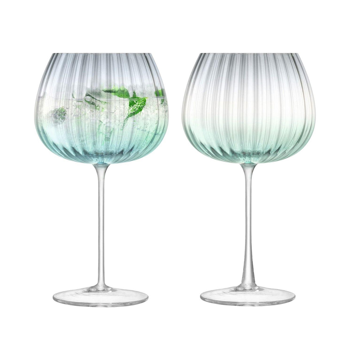 LSA Dusk Balloon 650ml Goblet Set of 2 Green Grey