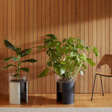 LSA Terrazza Planter Pot Height 45cm Jet Black