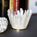 Selenite Crystal Stone Tea Light Candle Holder White
