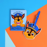 Paw Patrol Chase PU Leather Passport and Luggage Tag Blue