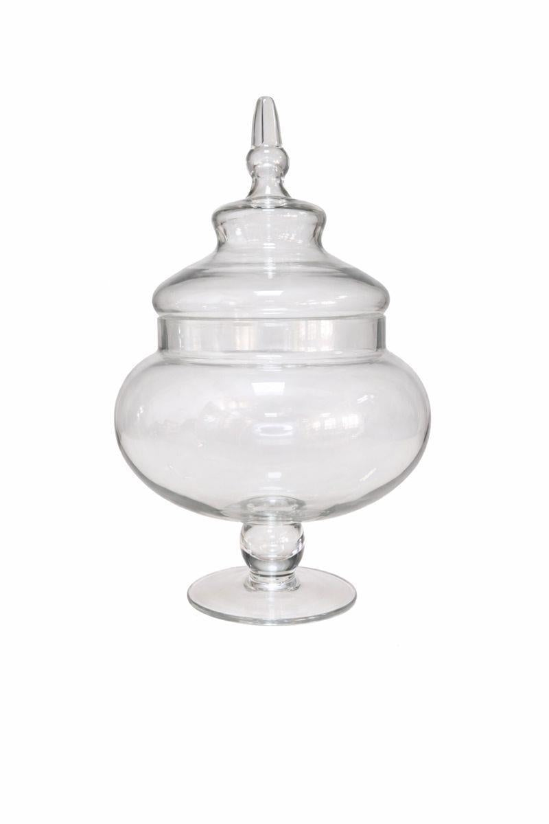 Clear Glass Apothecary Jar with Lid Decorative Storage Approx 33cm