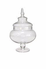 Clear Glass Apothecary Jar with Lid Decorative Storage Approx 33cm