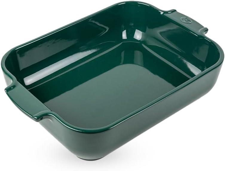 Peugeot Appolia Rectangular Ceramic Dish 32cm Forest Green