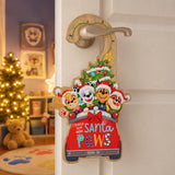 Paw Patrol Santa Paws Please Stop Here Wooden Door Hanger