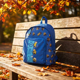 Minions Backpack School Bag with Front Zip Pocket One Size Blue