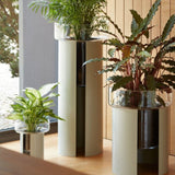 LSA Terrazza Planter H45cm Clear and Grey