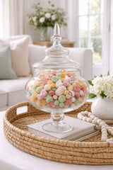 Clear Glass Apothecary Jar with Lid Decorative Storage Approx 33cm