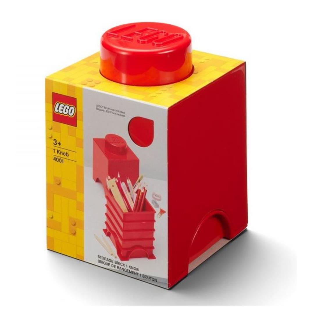 LEGO Round 1-Stud 1.2L Stackable Storage Brick Red